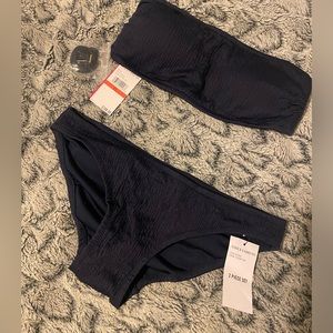 Vince Camuto Dark Blue Bandeau Swimsuit